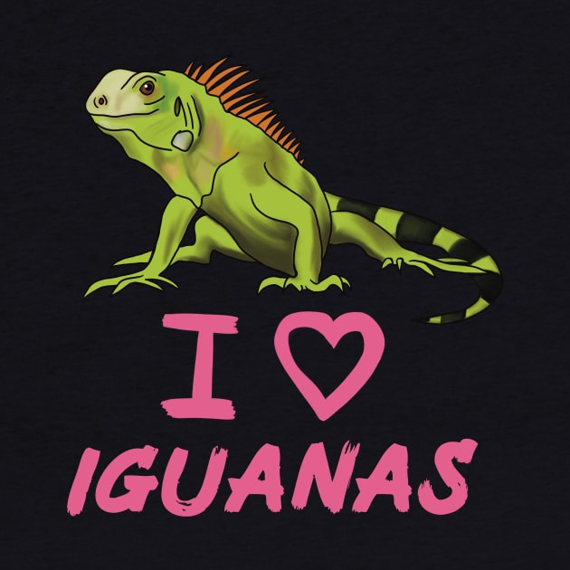 I Love Iguanas for Iguana Lovers, Pink by Mochi Merch